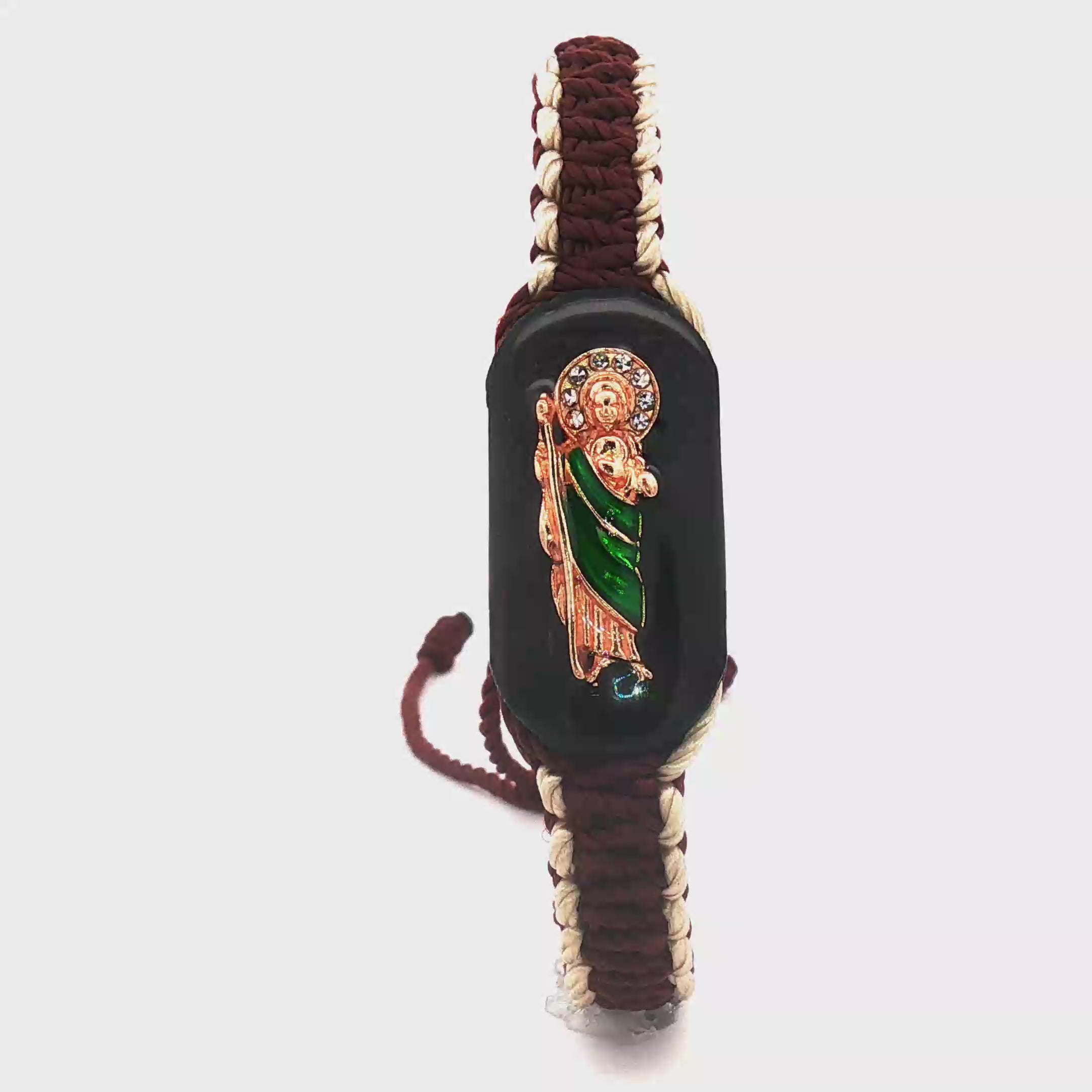 St Jude Brown Tan Reversible Bracelet – Rosarios Y Mas
