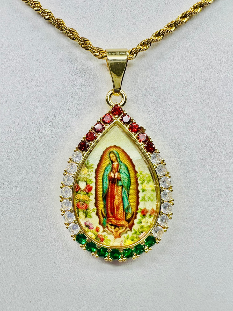 Gold Plated Earrings Our Lady Of Guadalupe Aretes Virgen Guadalupe