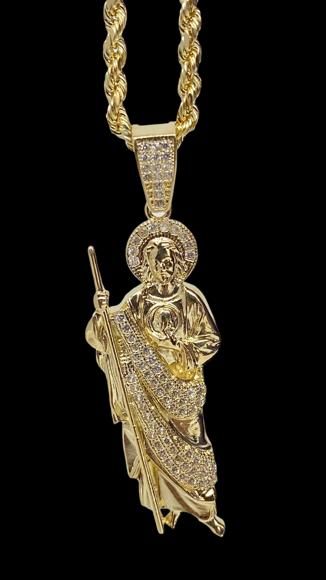 14K Gold St Jude (Pendant or Necklace Set) – Rosarios Y Mas