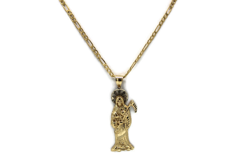 Santa muerte 14k gold pendant sales