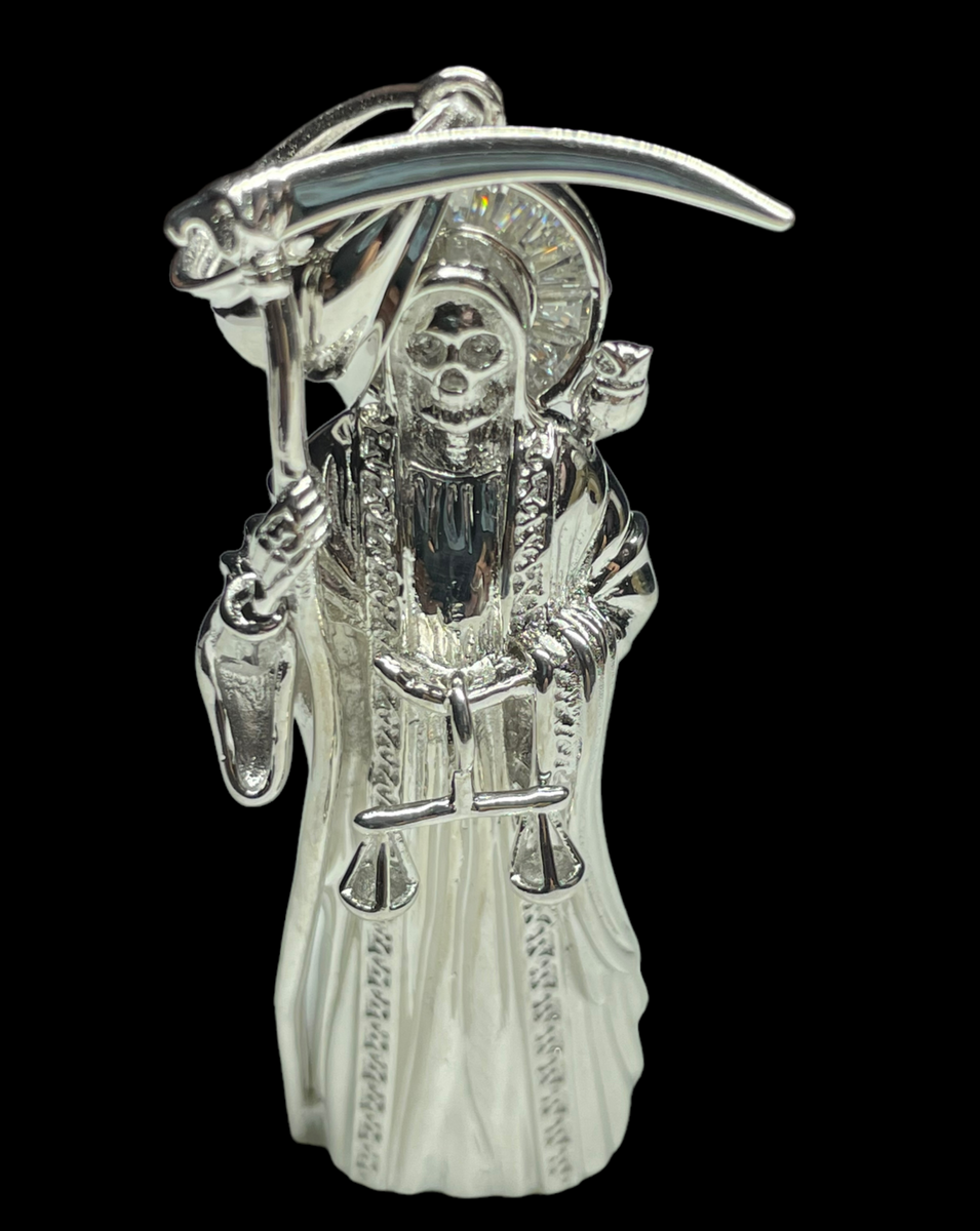 ONEFINITY Collana Santa Muerte In Argento Sterling 925 – Ciondolo Teschio Messicano Con Catena 18+2 Pollici, Amuleto Di Protezione, Gioiello Uomo Donna