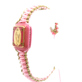 Our Lady of Guadalupe Pink and Gold Bracelet