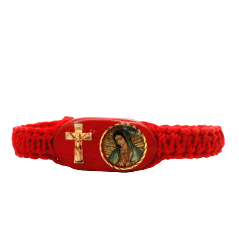 Our Lady of Guadalupe Cross Red Bracelet