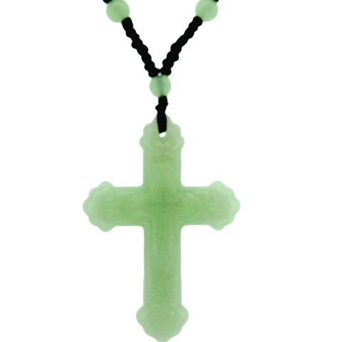 Cross Green Jade Cross Necklace