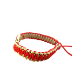 St Jude Red and Tan Bracelet