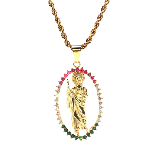 St Jude Pendant with Necklace (24K Gold Filled)
