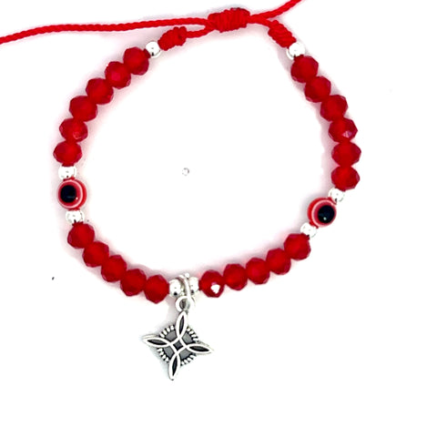 Witch Knot Evil Eye Red Bead Bracelet