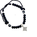 Witch Knot Evil Eye Black Bead Bracelet