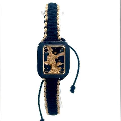 St Michael Black Tan Bracelet