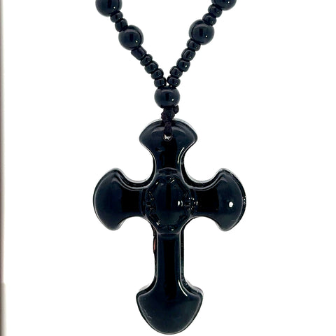 Jade Black Cross Necklace