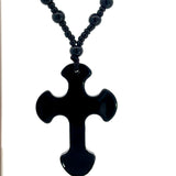 Jade Black Cross Necklace