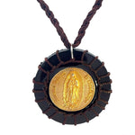 Our Lady of Guadalupe Brown Plated Reversible Necklace