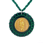 St Jude Green Plated Reversible Necklace