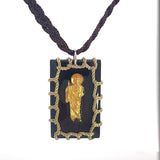 St Jude Brown Plated Reversible Necklace