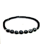 Evil Eye Protection Black Bracelet (Sterling Silver 925)