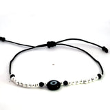 Evil Eye Protection Black Bracelet (Sterling Silver 925)