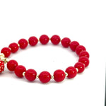 Heart Strawberry Red Bead Bracelet