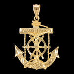 Crucifix Anchor Pendant (14K Gold)