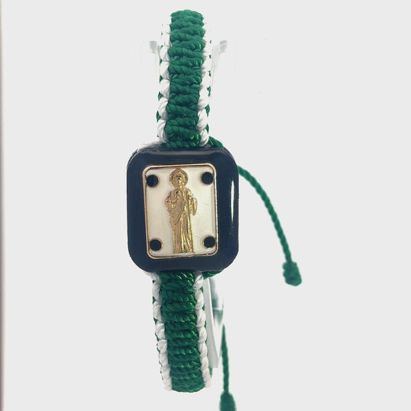 St Jude Green and White Bracelet