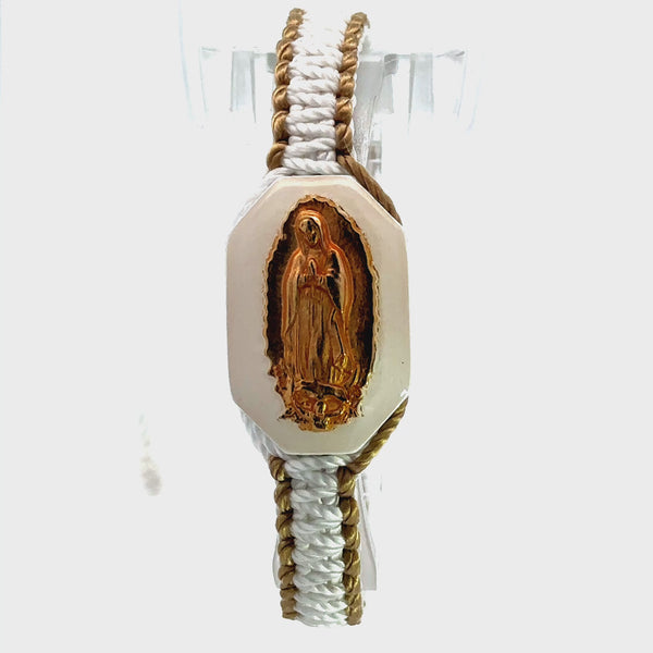 Our Lady of Guadalupe White Gold Reversible Bracelet