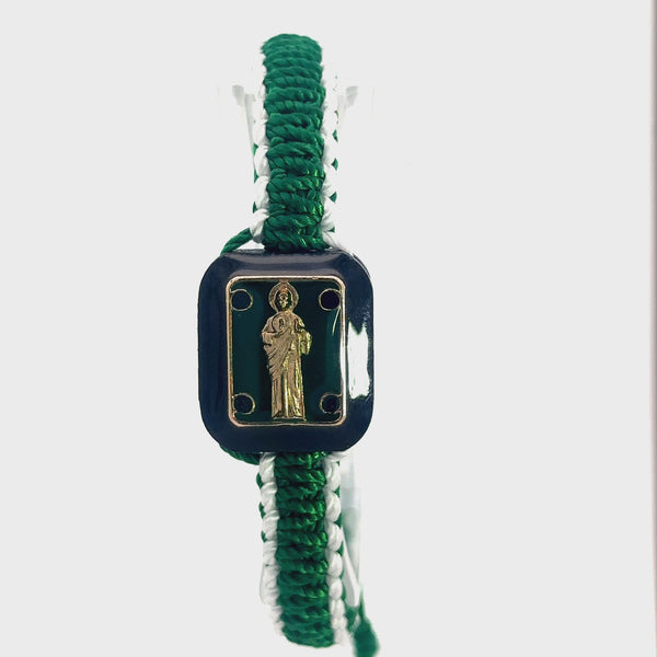 St Jude Green White Bracelet