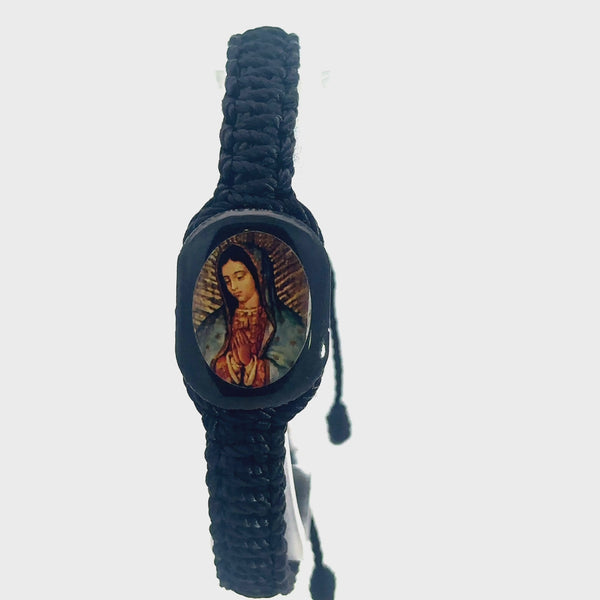Our Lady of Guadalupe Black Reversible Braceler