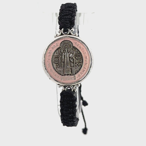 St Benedict Pink Black Bracelet