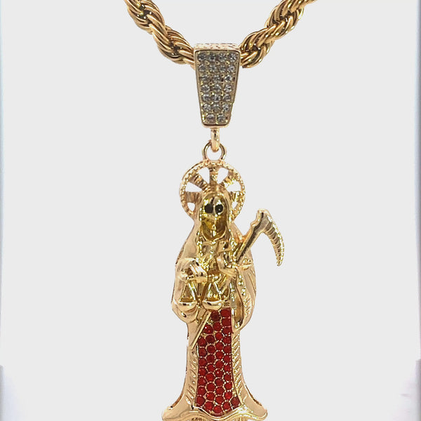 Santa Muerte Necklace (24K Gold Filled)