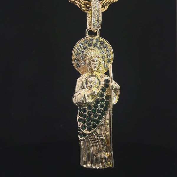 St Jude 3D Pendant Necklace (24K Gold Filled)