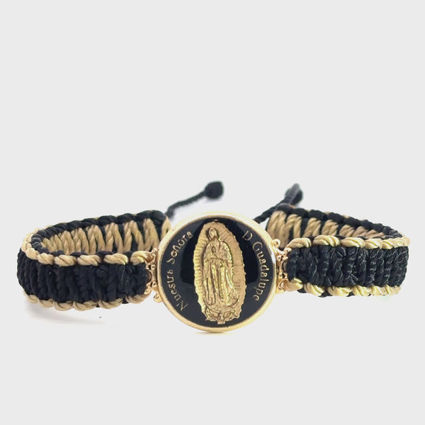 Our Lady of Guadalupe Black Tan Bracelet