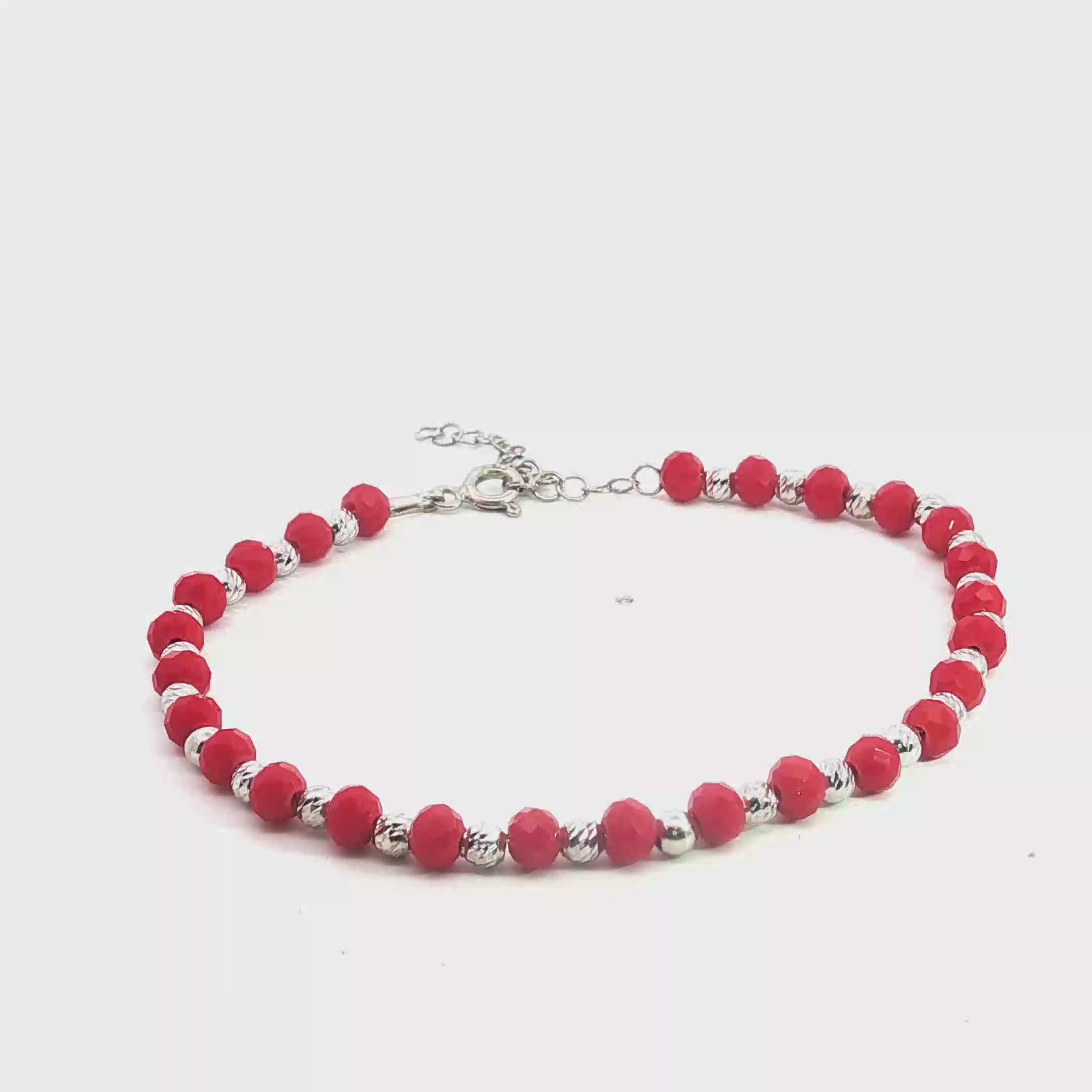 Red and Silver Protection Bracelet (Sterling Silver 925) – Rosarios Y Mas