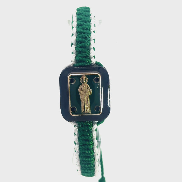 St Jude Green and White Bracelet