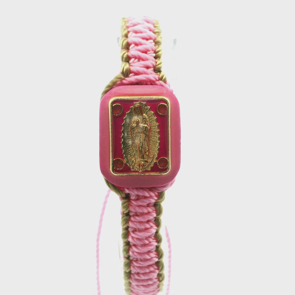Our Lady of Guadalupe Pink and Gold Bracelet