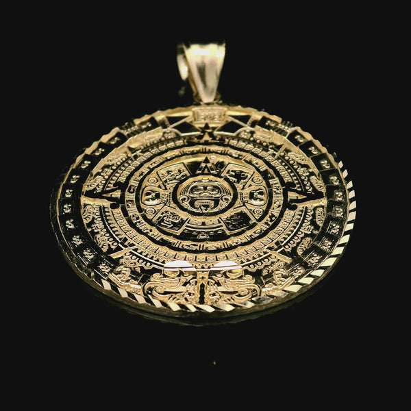 Aztec Calendar Pendant (10K Gold)