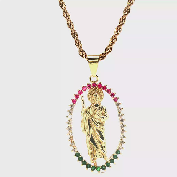 St Jude Pendant with Necklace (24K Gold Filled)