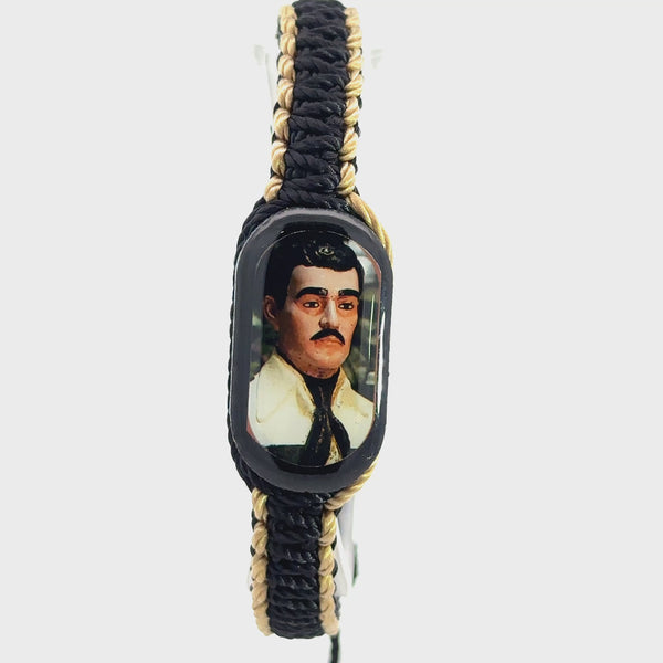Jesus Malverde Black Tan Bracelet