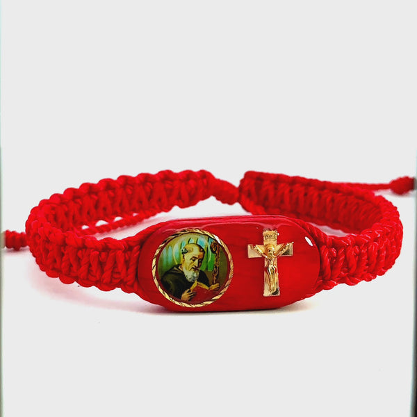 St Benedict Cross Red Bracelet