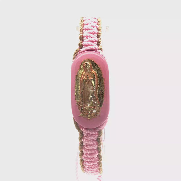 Our Lady of Guadalupe Pink and Tan Bracelet
