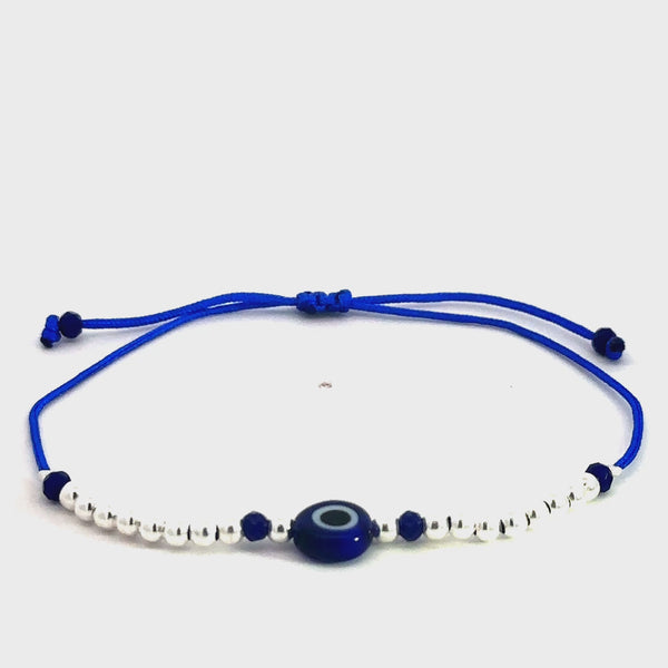 Evil Eye Protection Blue Bracelet (Sterling Silver 925)