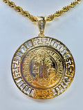 St Benedict Centenario with Rope Necklace (24K Gold Filled)