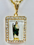 St Jude Pendant w/ Rope Necklace (24K Gold Filled)