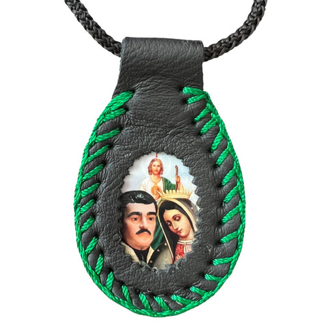 Guadalupe, St Jude, Malverde Scapular Necklace