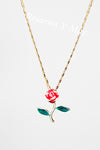 Red Rose Pendant with Necklace (24K Gold Filled)