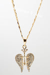 Cross Wings Pendant with Necklace (24K Gold Filled) - Cruz con Alas