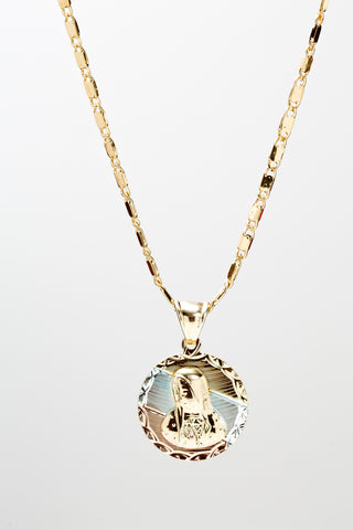 Virgin Mary with 24" Necklace (24K Three Gold Filled)
