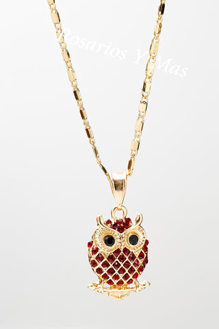 Owl Pendant with Necklace (24K Gold Filled)
