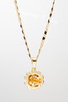 Rose Flower Pendant with Necklace (24K Gold Filled) - Rosa Flor con Cadena Oro Laminado