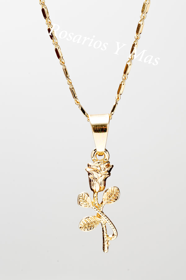 Rose Pendant with Necklace (24K Gold Filled)