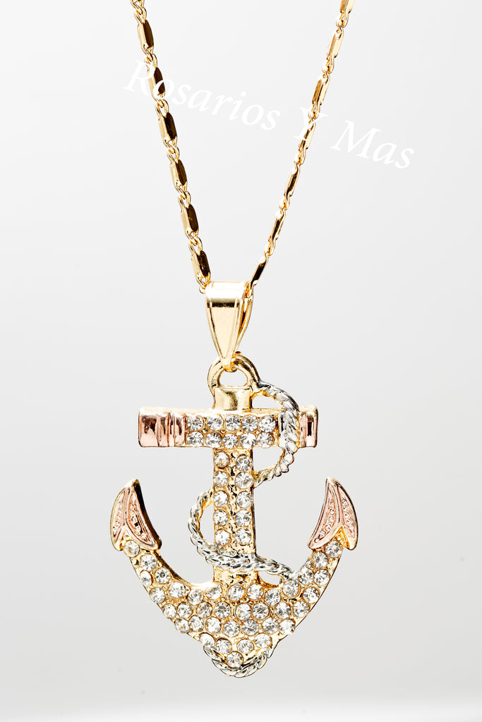 educación Descifrar Imaginación Anchor Pendant with Necklace (24K Gold Filled) - Ancla Medalla Cadena –  Rosarios Y Mas