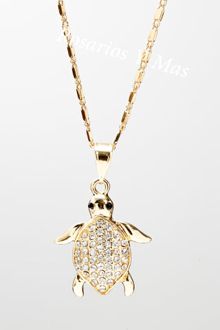 Turtle Pendant with Necklace (24K Gold Filled) - Tortuga